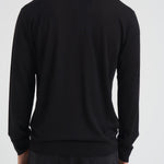 Polo uomo in lana merino nera GMP01353 P00104190100 GOLDEN GOOSE 