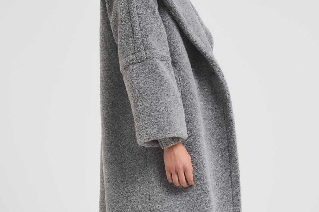 Cappotto donna teddy grigio chiaro CA000583D 9420 HERNO 