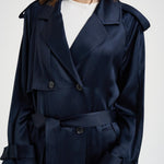 Trench donna lungo viscosa blu 11779 NAVY ANINE BING 