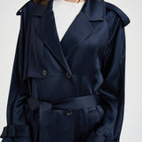 Trench donna lungo viscosa blu 11779 NAVY ANINE BING 