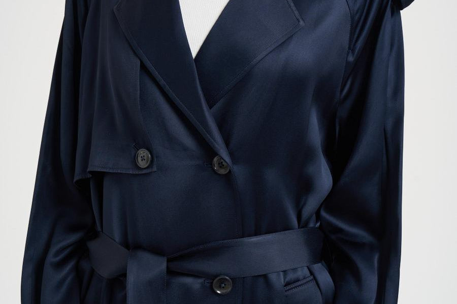 Trench donna lungo viscosa blu 11779 NAVY ANINE BING 