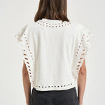 Top donna bianco con ricami TS0298FA D1N08E23EC MARANT ETOILE 