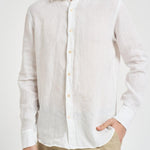 Camicia uomo in lino bianca J66TNP UA1 ACCADEMIE TESSILI 