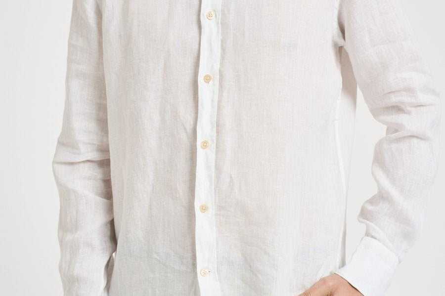 Camicia uomo in lino bianca J66TNP UA1 ACCADEMIE TESSILI 