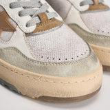 Sneakers uomo Forty2 bianca e marrone GMF00630 F00795711981 GOLDEN GOOSE 