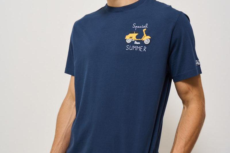 T-shirt uomo girocollo blu SPECIALSUMMER 61EMB MC2 SAINT BARTH 