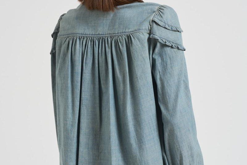 Blusa donna Milya in denim chiaro HT0677FA C3G05E30BU MARANT ETOILE 