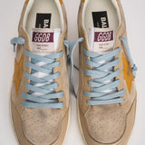 Sneakers uomo Ball Star beige e arancioni GMF00117 F00749515778 GOLDEN GOOSE 