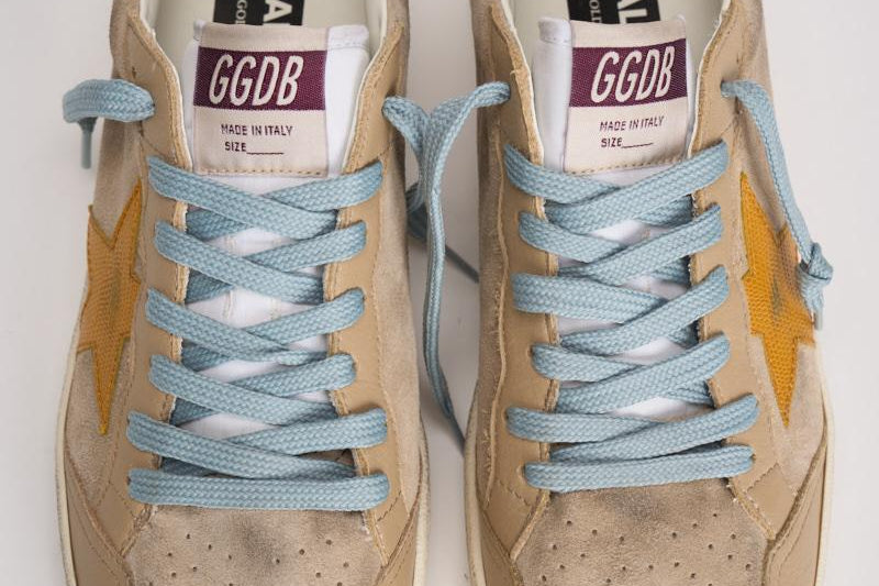 Sneakers uomo Ball Star beige e arancioni GMF00117 F00749515778 GOLDEN GOOSE 
