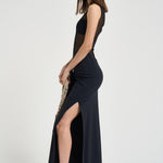 Abito donna con nodo nero 626SS6850O BLACK DANAME 