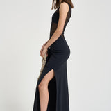 Abito donna con nodo nero 626SS6850O BLACK DANAME 