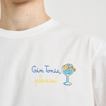 T-shirt uomo girocollo bianca Gin Tonic GLASSGINPLEASE 01NEMB MC2 SAINT BARTH 