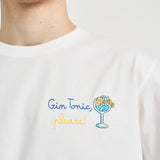 T-shirt uomo girocollo bianca Gin Tonic GLASSGINPLEASE 01NEMB MC2 SAINT BARTH 