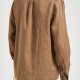 Camicia uomo in lino marrone 710966294 505 RALPH LAUREN 