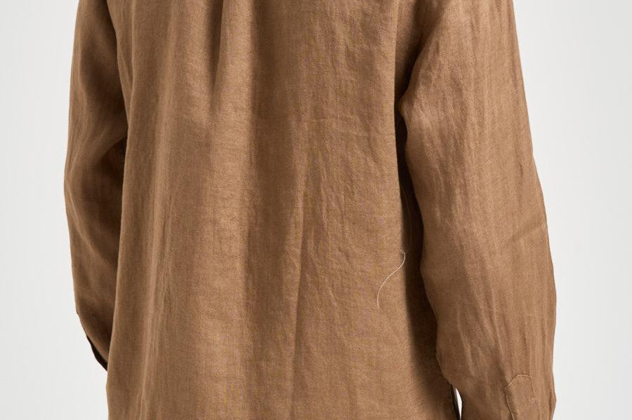 Camicia uomo in lino marrone 710966294 505 RALPH LAUREN 