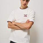 T-shirt uomo girocollo panna e bordeaux TS262 CO167OW DROLE DE MONSIEUR 