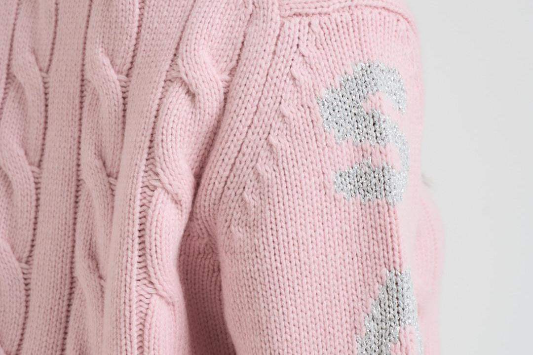 Maglia donna a trecce rosa MALMO STB21 MC2 SAINT BARTH 