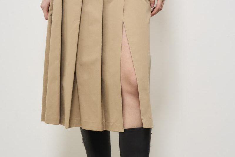 Gonna donna Mimi plissé beige Y5SO03 V56 SEMICOUTURE 