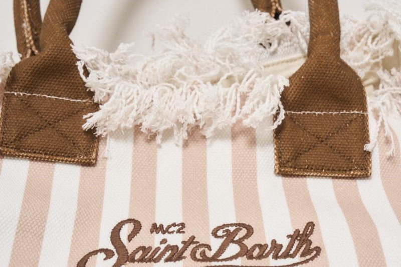 Borsa donna Vanity a righe beige VANITY 03753H MC2 SAINT BARTH 