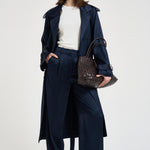 Trench donna lungo viscosa blu 11779 NAVY ANINE BING 