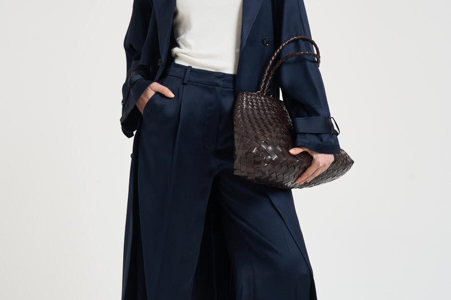 Trench donna lungo viscosa blu 11779 NAVY ANINE BING 