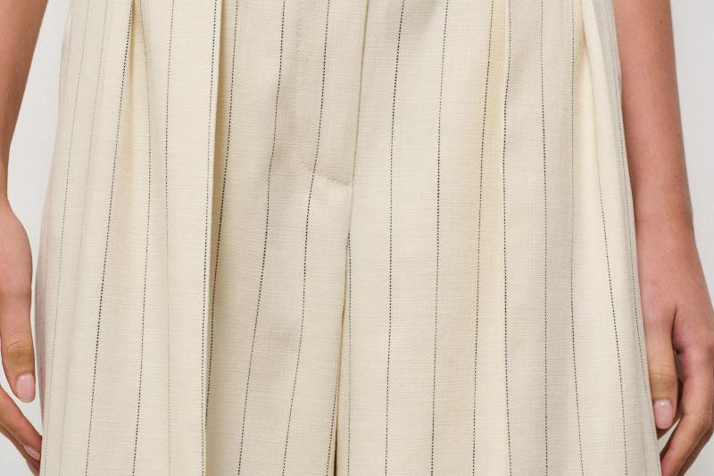 Pantalone donna Lou a palazzo gessato panna 10863 MTL66 ANINE BING 