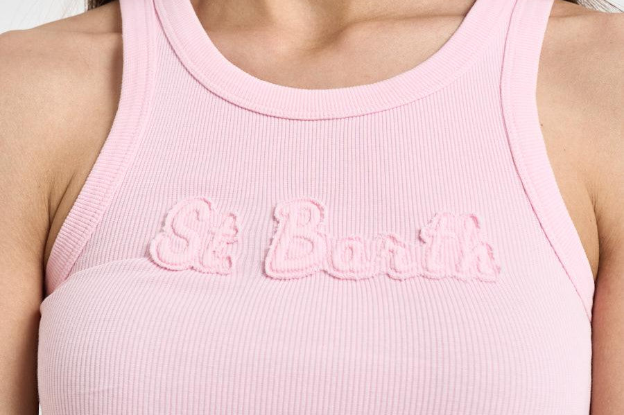 Top donna a costine rosa ADA VINTAGE 08653L MC2 SAINT BARTH 
