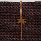 Clutch donna in rafia marrone V7.4AF CHOCOLATE MANEBI' 