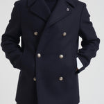 Cappotto uomo corto doppiopetto blu LAGOS CC168 BRERAS 