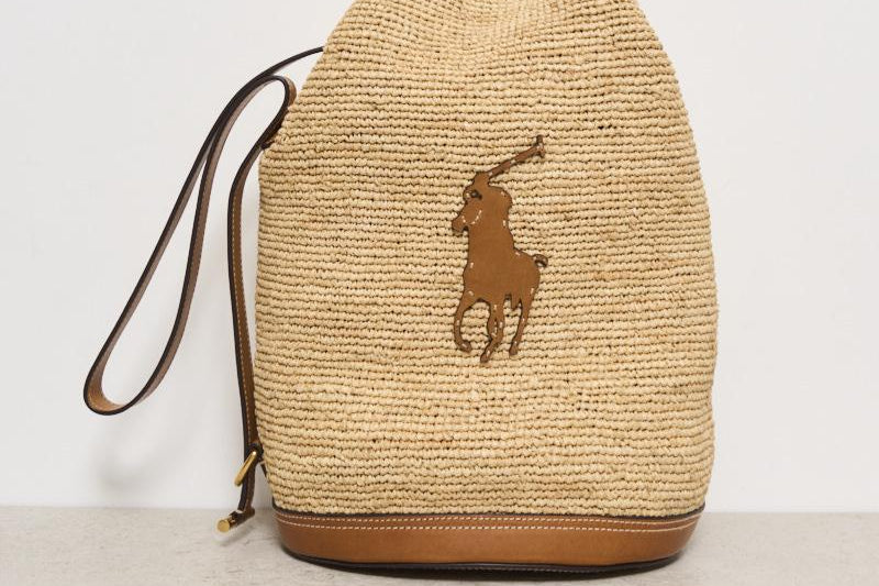 Borsa donna a secchiello in rafia 428955892 001 RALPH LAUREN 