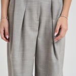 Pantalone donna doppie pieghe grigio chiaro S5WI25 W92 SEMICOUTURE 