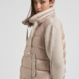 Bomber donna in nylon e maglia beige PI00138DR 1985 HERNO 