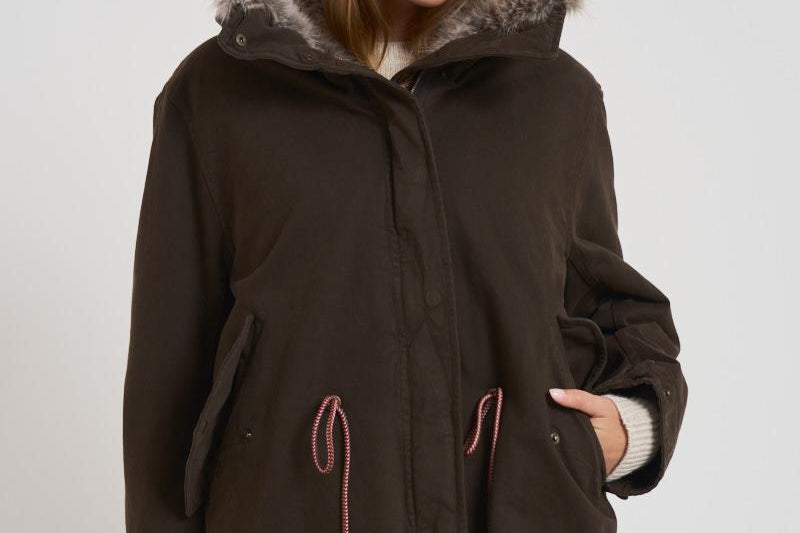 Parka con imbottitura in pelliccia donna S1141 2600266 BAZAR DELUXE 
