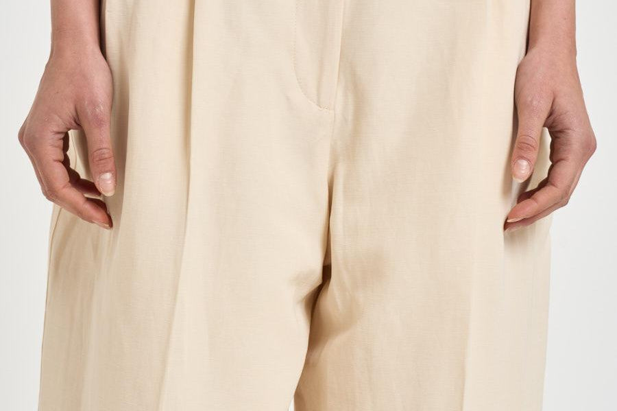 Pantalone donna wide leg crema HAYDA SOFTSEPIA IRO 