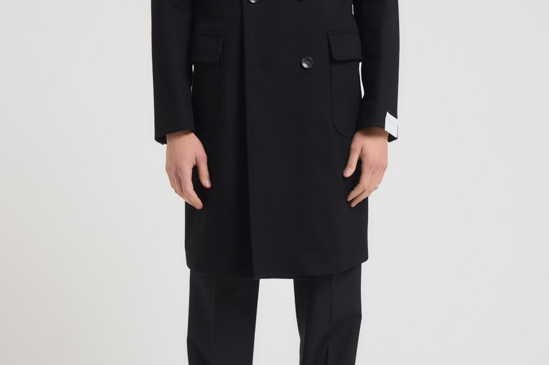 Cappotto uomo doppiopetto nero TIRANA C100219 BRERAS 