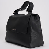 Borsa donna Sveva Soft Media a spalla in pelle con tracolla nera BT2006SOF NERO ORCIANI 