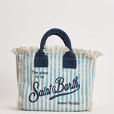 Borsa donna Vanity Mini a righe celeste VANITYMINI 03449L MC2 SAINT BARTH 