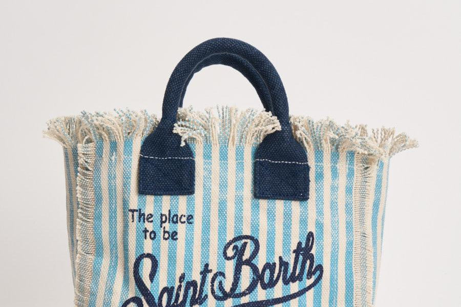 Borsa donna Vanity Mini a righe celeste VANITYMINI 03449L MC2 SAINT BARTH 
