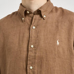 Camicia uomo in lino marrone 710966294 505 RALPH LAUREN 
