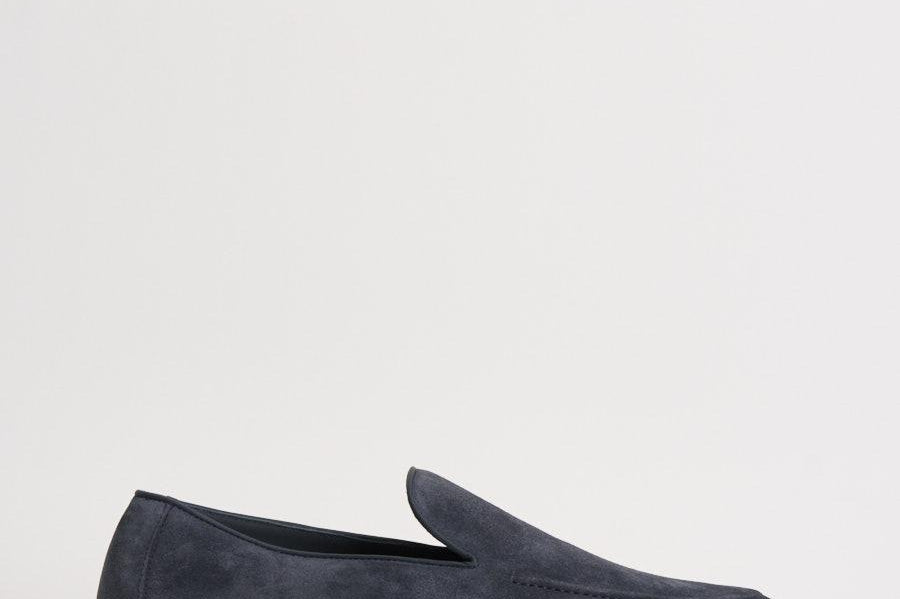 Mocassino uomo in suede blu 3413 VISONEB15 DOUCAL'S 