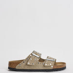 Sandalo donna beige effetto suede  con borchie 1029390 TAUPE BIRKENSTOCK 