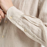 Camicia uomo Pamplona in lino beige chiaro LINEN 10H MC2 SAINT BARTH 