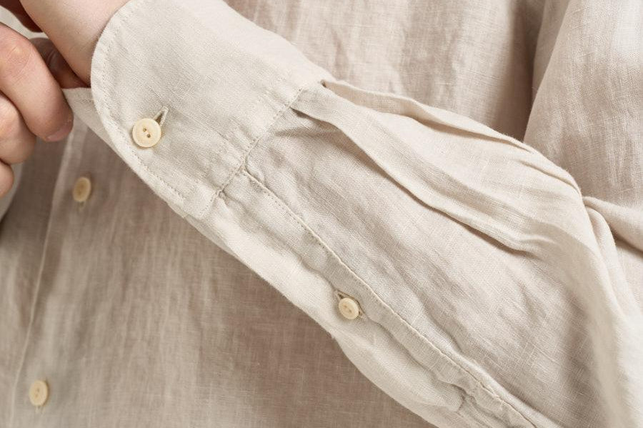 Camicia uomo Pamplona in lino beige chiaro LINEN 10H MC2 SAINT BARTH 
