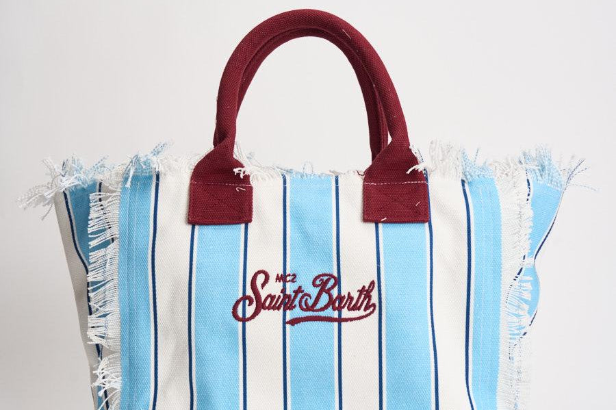 Borsa donna Vanity a righe celeste e bianca VANITY 00938L MC2 SAINT BARTH 