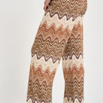 Pantalone donna degradé zig zag marrone AMALIA 01846L MC2 SAINT BARTH 