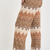 Pantalone donna degradé zig zag marrone AMALIA 01846L MC2 SAINT BARTH 