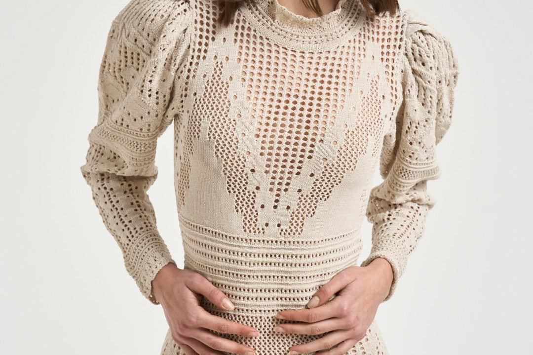 Abito donna Dione crochet ecru RO1026FA D1L08I90BE ISABEL MARANT 