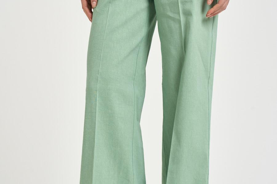 Pantalone donna gamba dritta verde menta 104929A34I JACOPONET80 PINKO 
