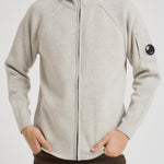 Felpa uomo con cappuccio in lana grigio chiaro MKN057A 110149AM13 CP COMPANY 