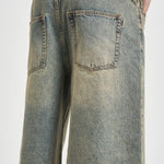Bermuda uomo in denim slavato 308 DARK BLUE WOODBIRD 